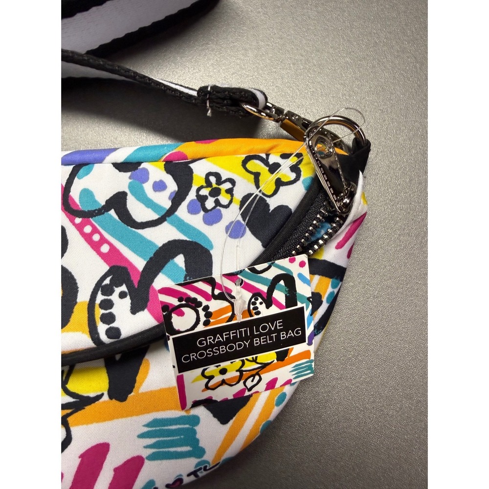 Brighton Graffiti Love Crossbody Belt Bag Multi Color Floral Pop Art NWT - Picture 2 of 8